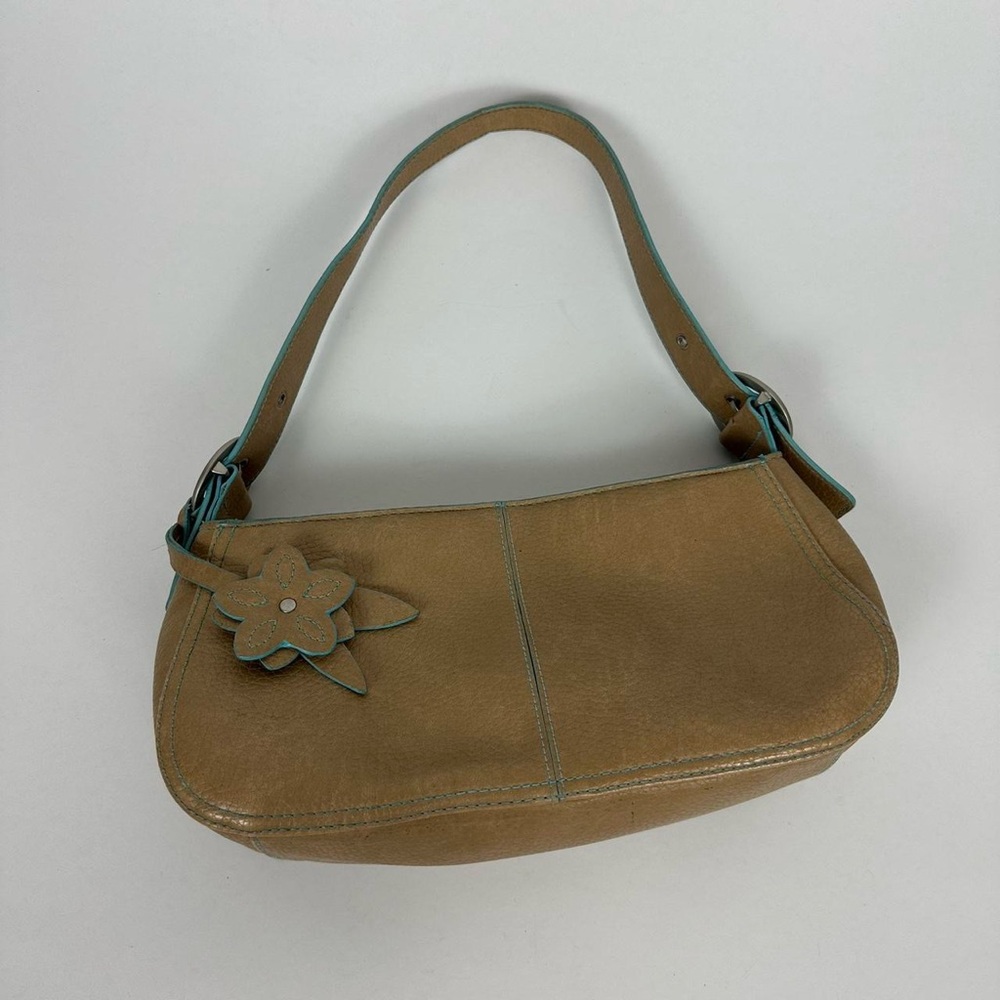 y2k tan purse with flower